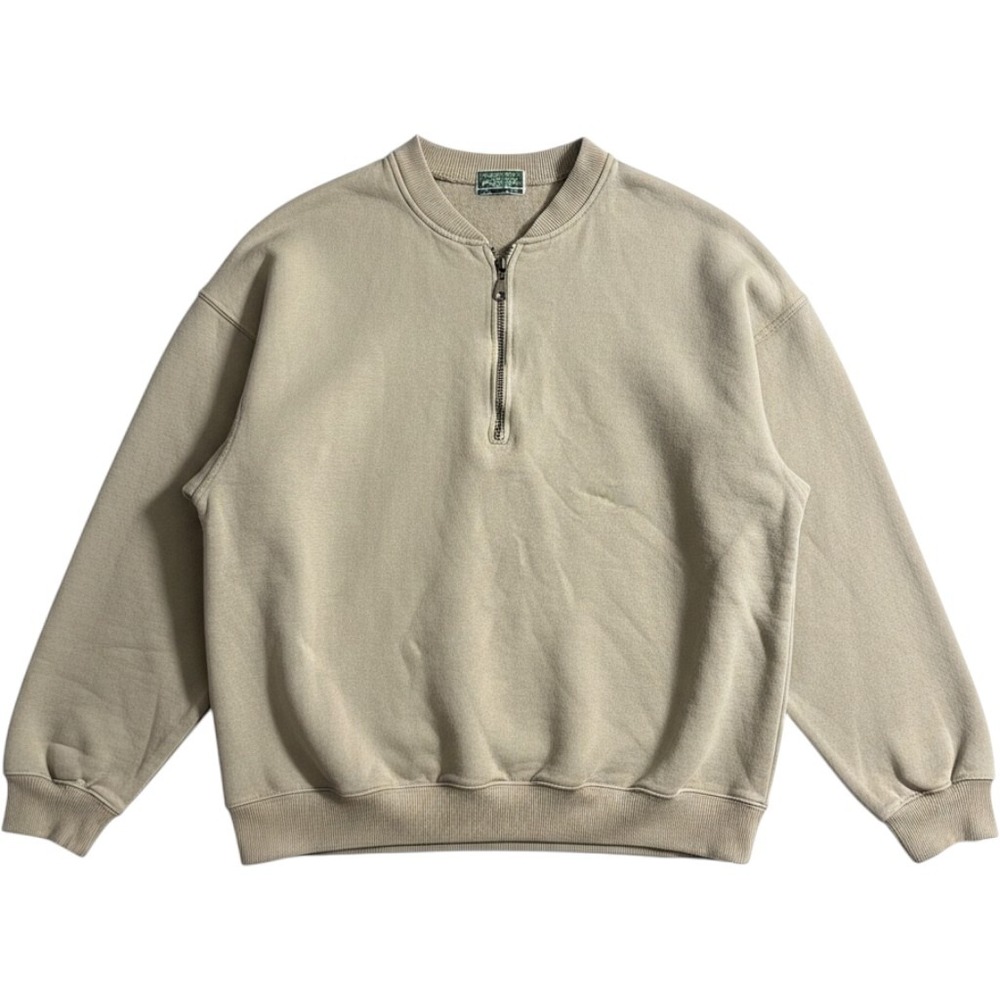 Vintage McIntosh & Seymour Quarter Zip Sweatshirt Tan Made in USA Large Pullover